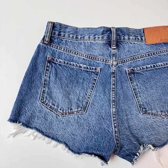 Aeropostale Slouchy Boyfriend Mid Waist Distressed Cotton Denim Shorts sz 2 - Picture 11 of 12